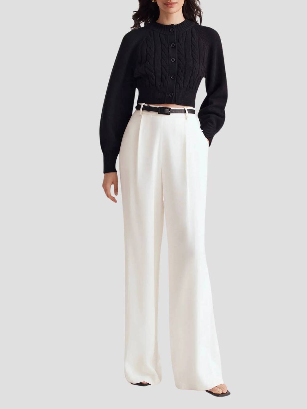NEW TOCCIN hailey wide leg trouser in white